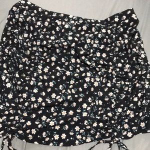 Drawstring floral skirt